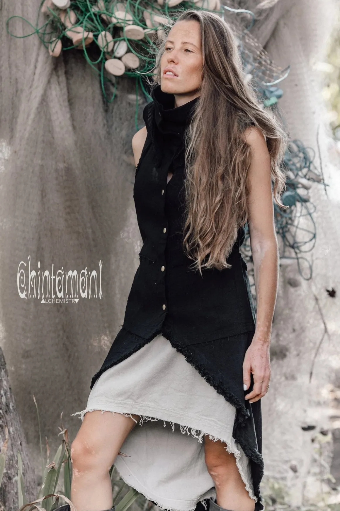 Сotton Boho Vest/ Black