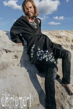 Raw Cotton Cloak / Black