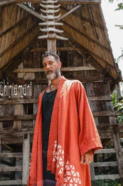 Raw Cotton Cloak / Red Ochre