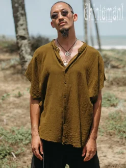 Raw Cotton Shirt / Brown