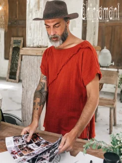 Raw Cotton T-shirt / Red Ochre