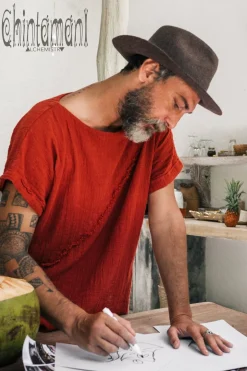 Raw Cotton T-shirt / Red Ochre