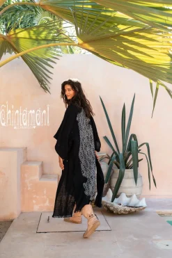 Raw Printed Kimono / Black