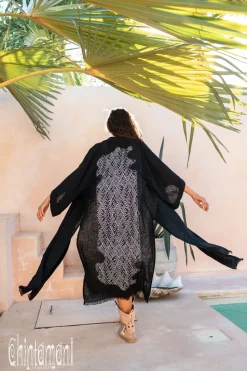 Raw Printed Kimono / Black