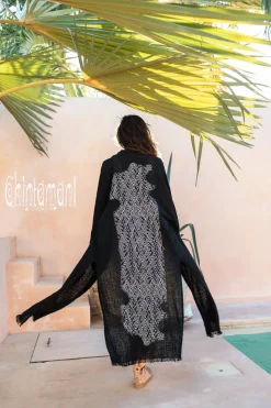 Raw Printed Kimono / Black