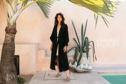 Raw Printed Kimono / Black