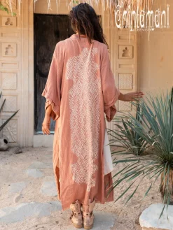 Raw Printed Kimono / Dusty Pink