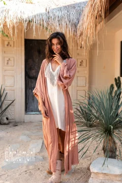 Raw Printed Kimono / Dusty Pink