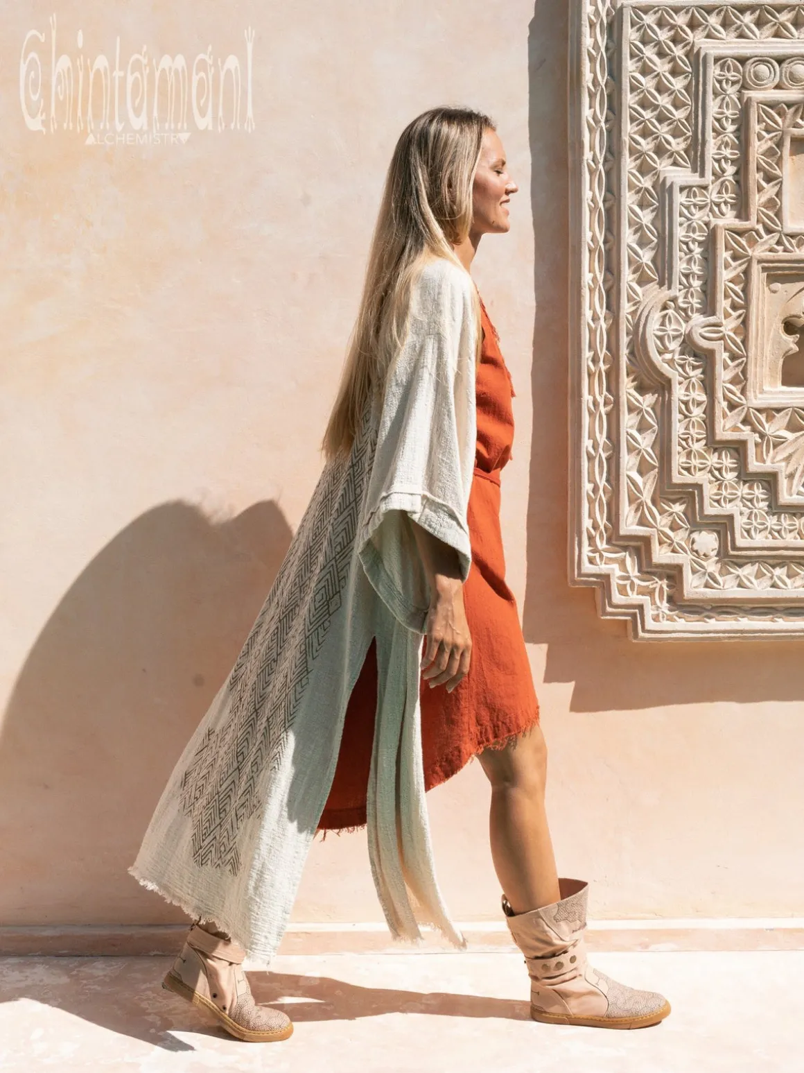 Raw Printed Kimono / Off White