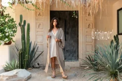 Raw Printed Kimono / Sage