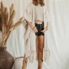 Raw Tassel Poncho / Off White