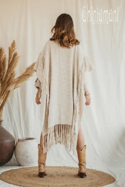 Raw Tassel Poncho / Off White