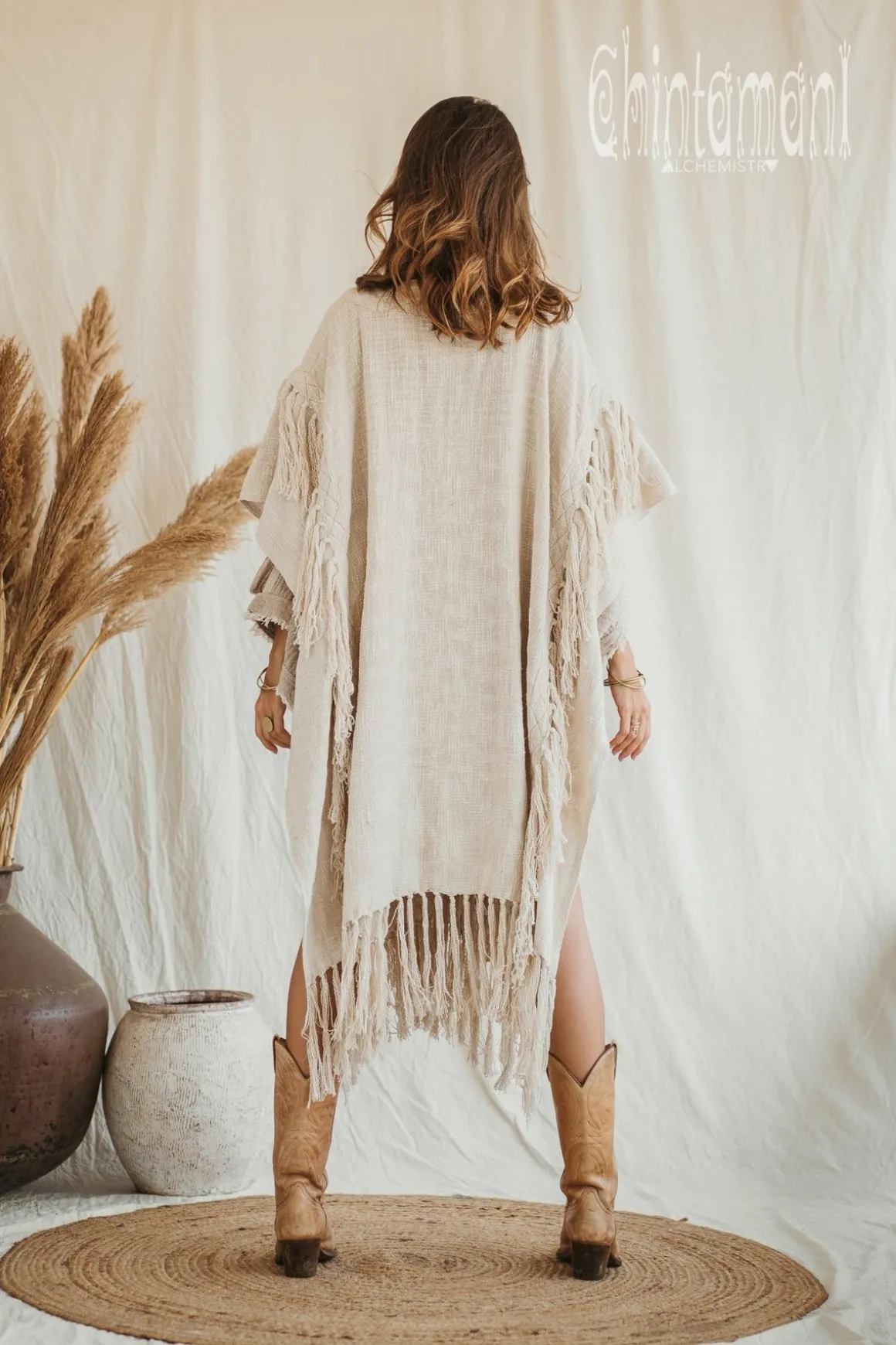 Raw Tassel Poncho / Off White