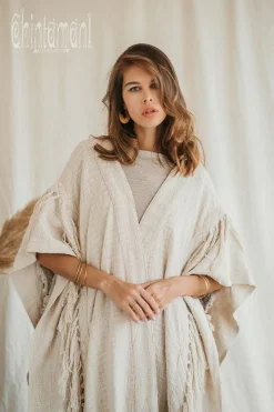 Raw Tassel Poncho / Off White