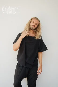 Ripped Organic Top / Black