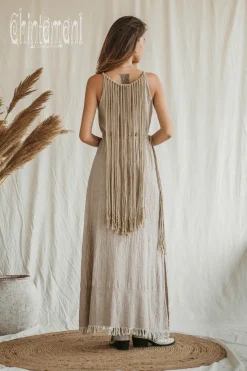 Rope Collar Dress / Beige