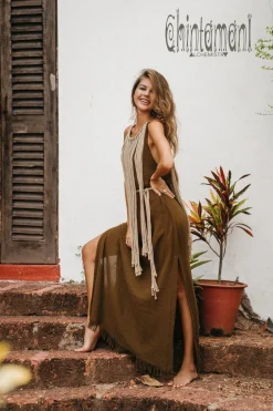 Rope Collar Dress / Brown