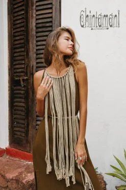 Rope Collar Dress / Brown