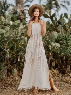 Rope Collar Dress / Off White