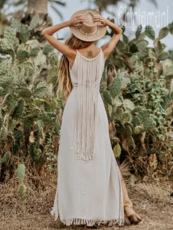 Rope Collar Dress / Off White