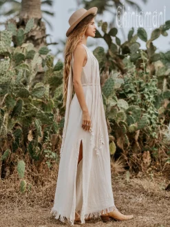 Rope Collar Dress / Off White