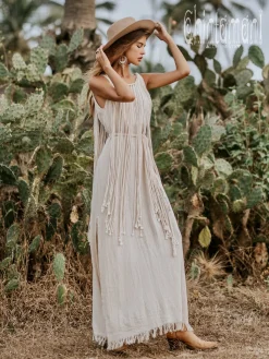 Rope Collar Dress / Off White