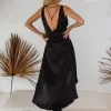 Silk Maxi Dress / Black