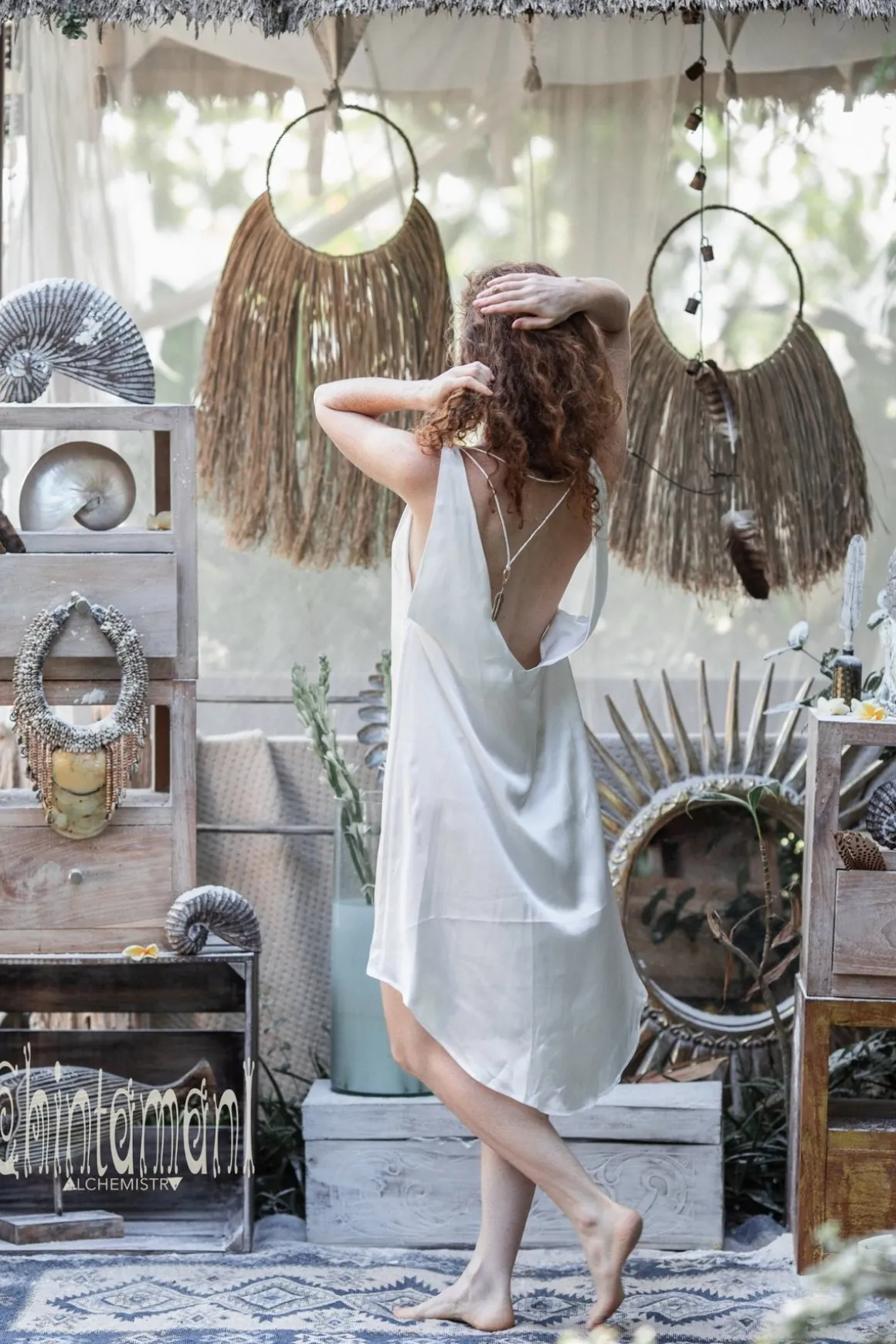 Silk Mini Dress/ White