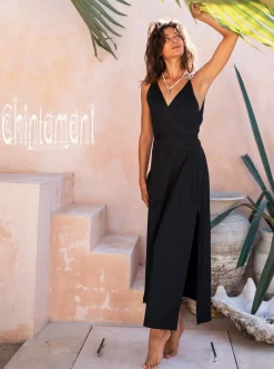 Sleeveless Wrap Dress / Black