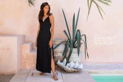 Sleeveless Wrap Dress / Black