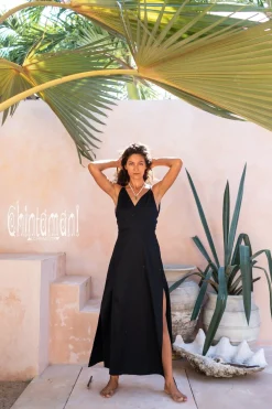 Sleeveless Wrap Dress / Black