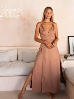 Sleeveless Wrap Dress / Dusty Pink