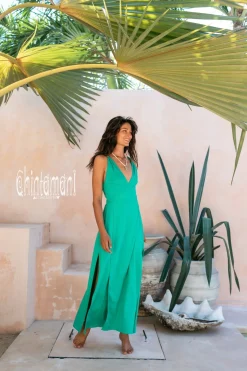 Sleeveless Wrap Dress / Green