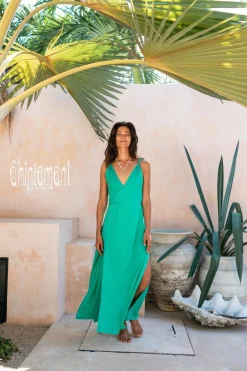 Sleeveless Wrap Dress / Green