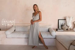 Sleeveless Wrap Dress / Gray