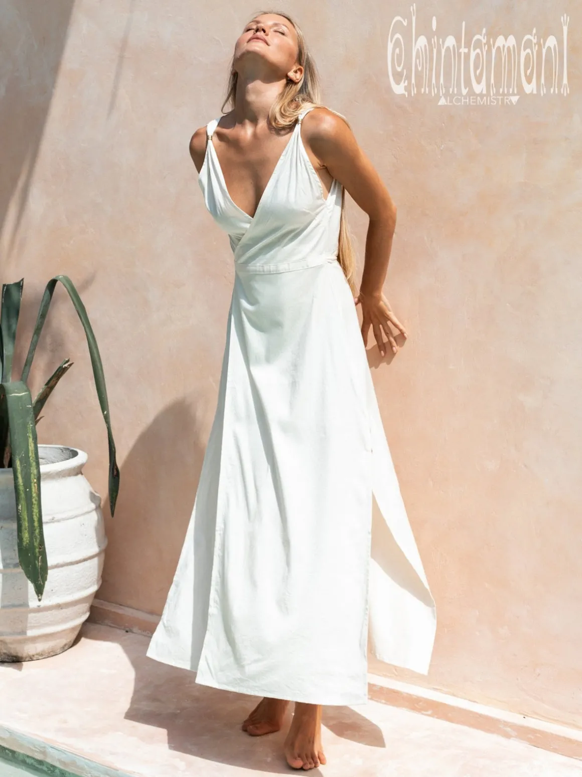 Sleeveless Wrap Dress / Off White
