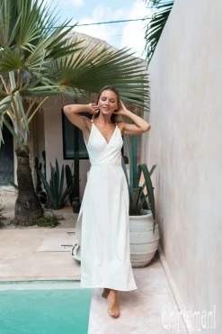 Sleeveless Wrap Dress / Off White