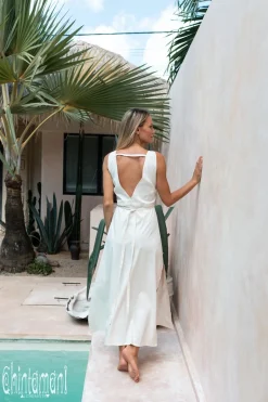 Sleeveless Wrap Dress / Off White