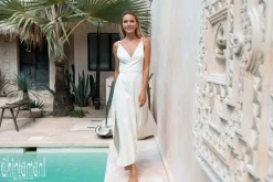 Sleeveless Wrap Dress / Off White