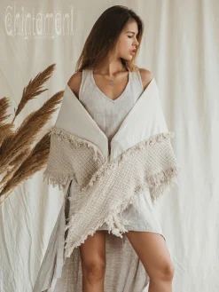 Triangle Cotton Scarf / Off White