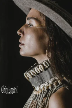 Tribal Collar Necklace / Gray