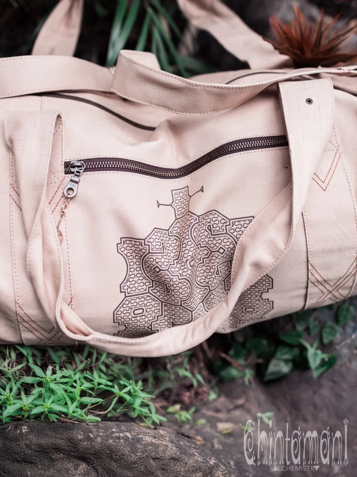 Tribal Duffle Bag / Beige