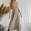 V-neck Maxi Dress / Coffee