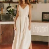 V-neck Maxi Dress / Off White