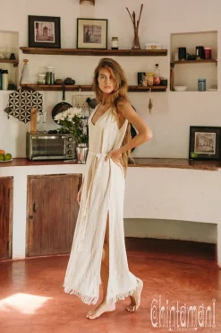 V-neck Maxi Dress / Off White