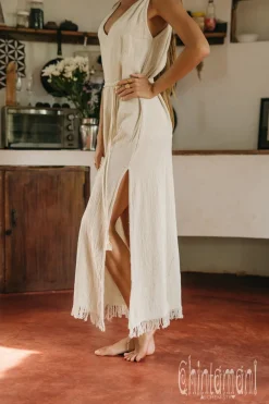 V-neck Maxi Dress / Off White