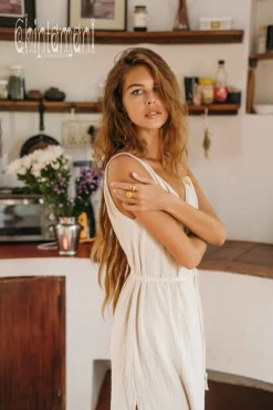 V-neck Maxi Dress / Off White