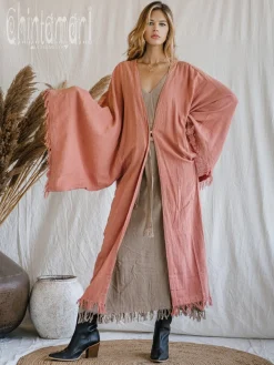 Wide Sleeve Kimono / Soft Pink