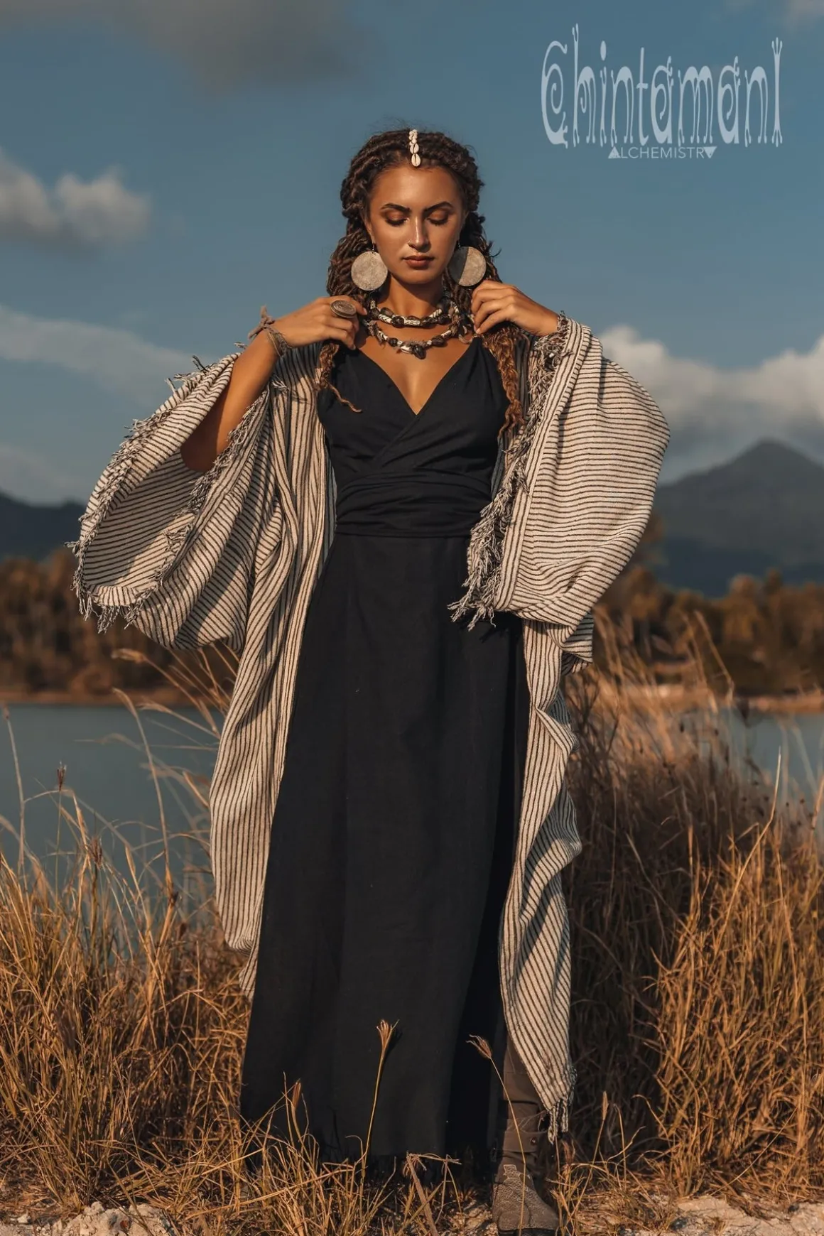 Wide Sleeve Kimono / Striped