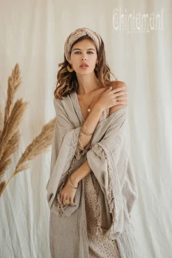 Wide Sleeve Kimono/ Beige